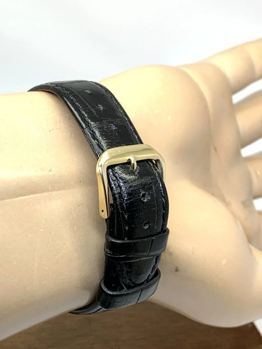 Wittnauer Men's Watch Vintage Swiss Automatic Gold Dial Day Date Leather Strap